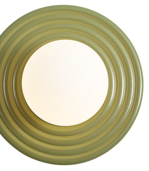 Retro nástenná lampa zelená s opálovým okrúhlym 20cm IP44 - Lila