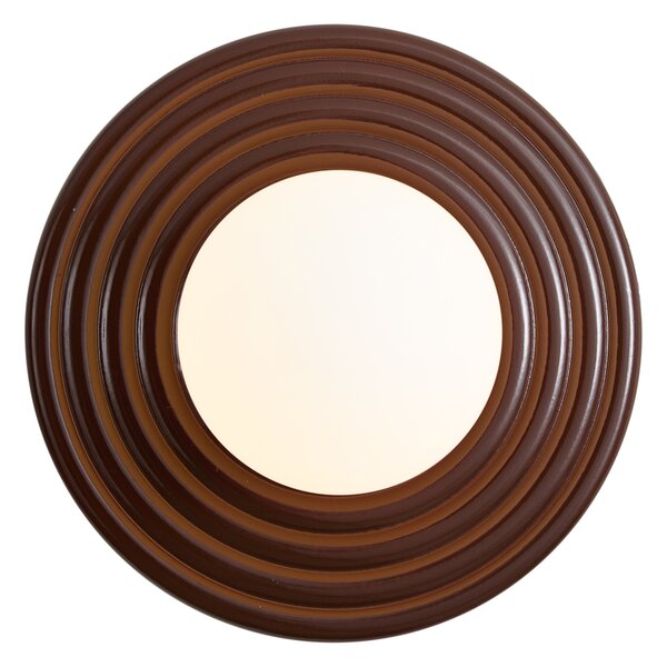 Retro nástenná lampa hnedá s okrúhlym opálovým sklom 20 cm IP44 - Lila