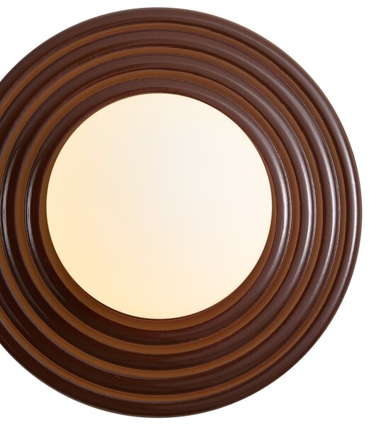 Retro nástenná lampa hnedá s okrúhlym opálovým sklom 20 cm IP44 - Lila