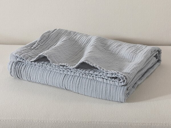 XPOSE® Detské mušelínová deka SENA Premium - svetlo sivá 120x120 cm