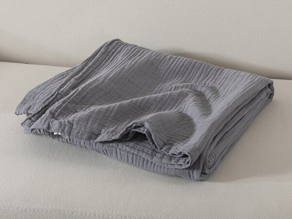 XPOSE® Detská mušelínová osuška Premium - tmavo sivá 120x120 cm