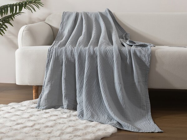 XPOSE® Detské mušelínová deka SENA Premium - svetlo sivá 120x120 cm
