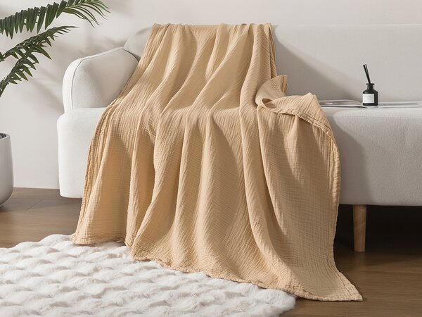 XPOSE® Detské mušelínová deka SENA Premium - béžová 120x120 cm