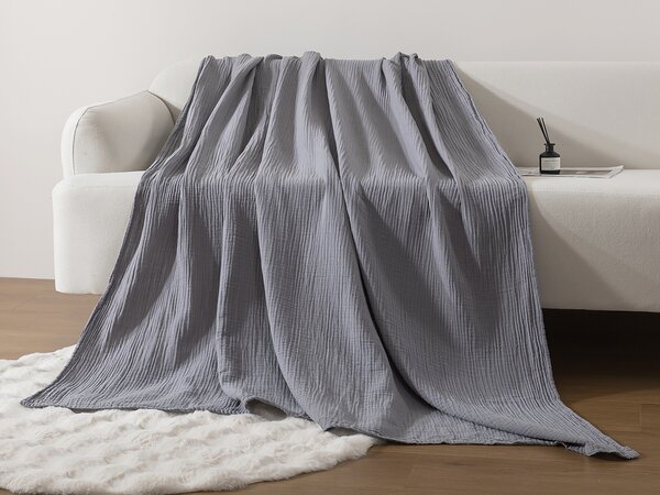 XPOSE® Detské mušelínová deka SENA Premium - tmavo sivá 120x120 cm