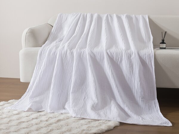 XPOSE® Detské mušelínová deka SENA Premium - biela 120x120 cm