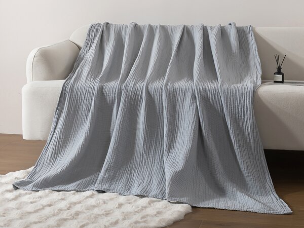 XPOSE® Mušelínová deka SENA Premium - svetlo sivá 140x200 cm