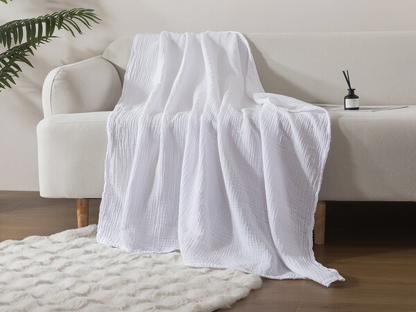 XPOSE® Detské mušelínová deka SENA Premium - biela 120x120 cm