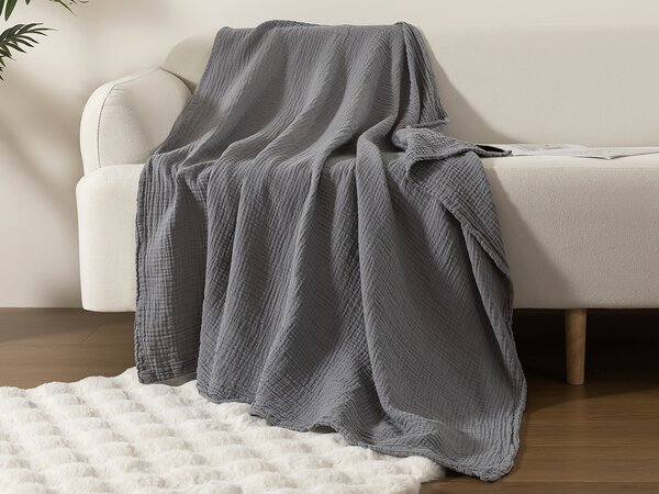 XPOSE® Detské mušelínová deka SENA Premium - tmavo sivá 120x120 cm