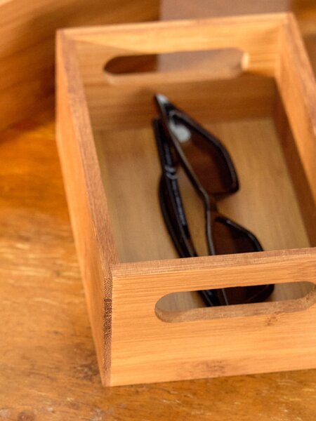 Sinsay - Bambusový úložný box s úchytmi - béžová