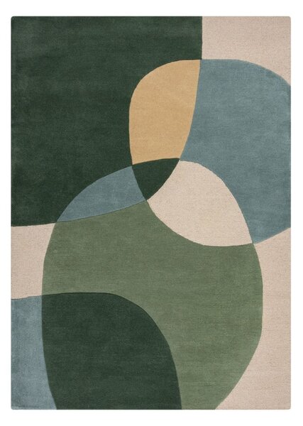 Zelený ručne tkaný vlnený koberec 120x170 cm Glow Green & Blue – Flair Rugs