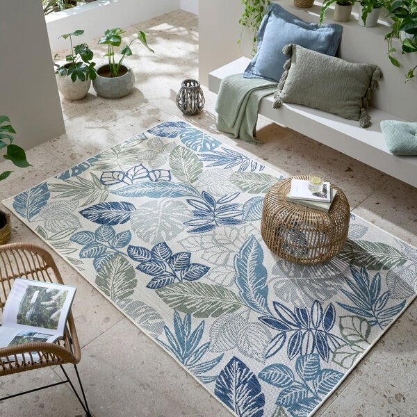 Zeleno-modrý vnútorný a vonkajší koberec 120x170 cm Bella Leaf – Flair Rugs
