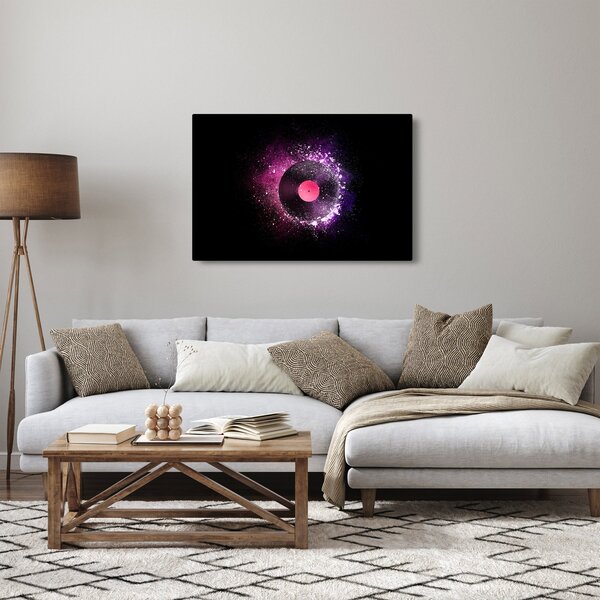 Obraz - Vinylová doska v ružovo-fialových (90x60 cm)