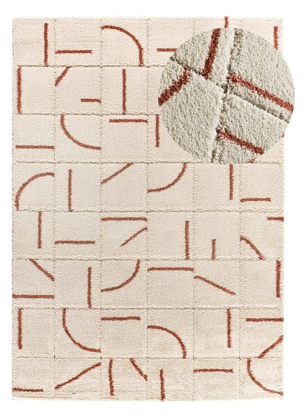 Koberec v tehlovej a krémovej farbe 160x230 cm Brenda – Universal