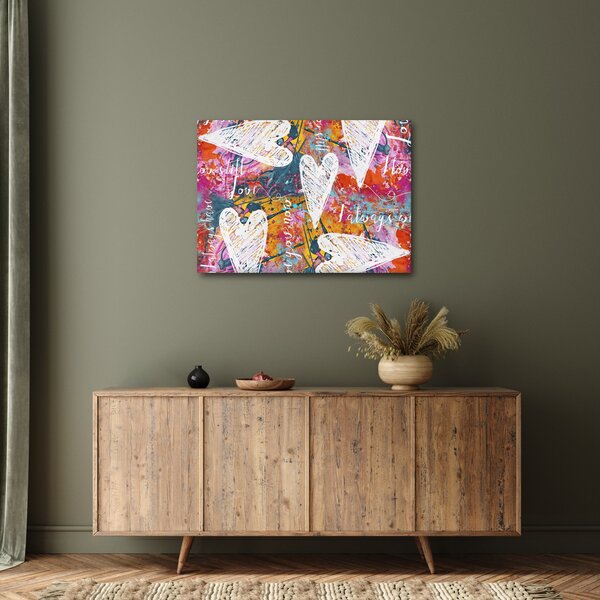 Obraz - Srdce na abstraktnom pozadí (70x50 cm)