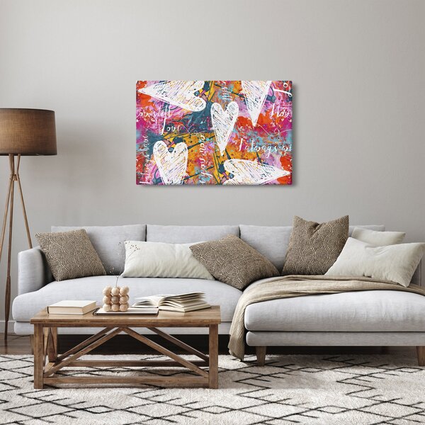 Obraz - Srdce na abstraktnom pozadí (90x60 cm)