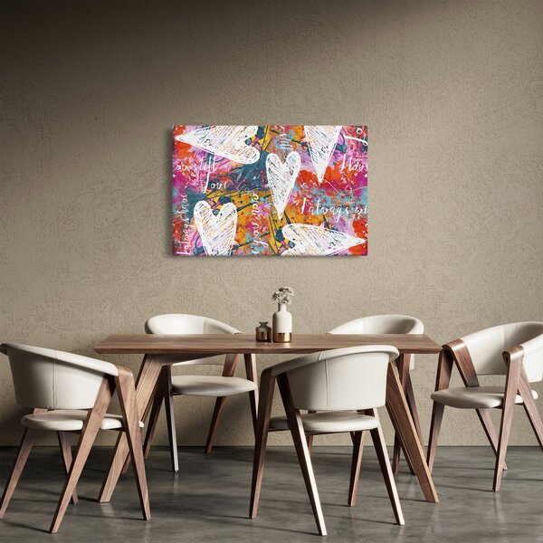 Obraz - Srdce na abstraktnom pozadí (90x60 cm)