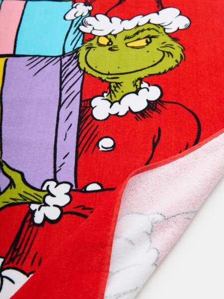 Sinsay - Detská bavlnená osuška s vianočnou potlačou Grinch - červená