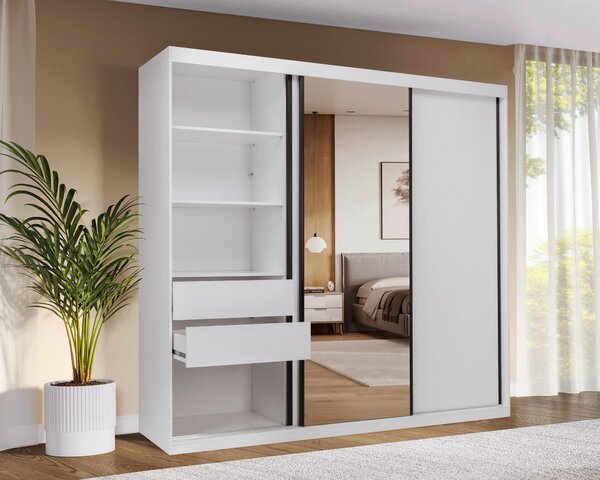 SKRIŇA S POSUVNÝMI DVERAMI, biela, 250/215/59,5 cm P & B - Skrine, Online Only