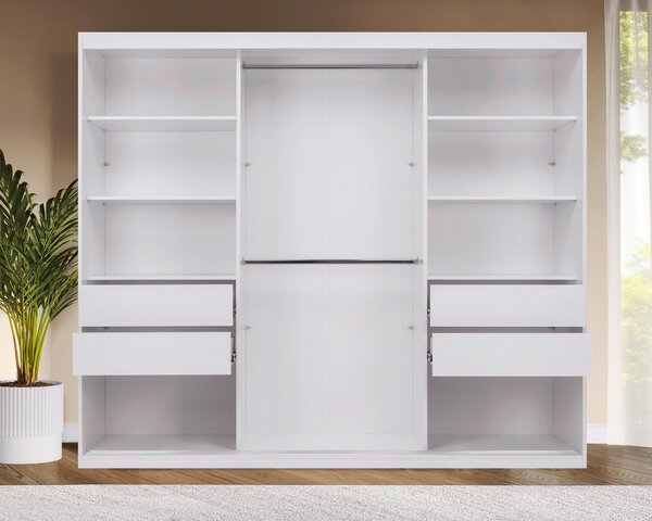 SKRIŇA S POSUVNÝMI DVERAMI, biela, 250/215/59,5 cm P & B - Skrine, Online Only