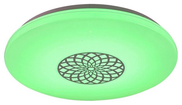 RABALUX SMART LIGHT TUYA 5364 Ophelia stropné svietidlo LED D395mm 24W/2000lm 3000-6500K RGB chrómová, biela, stmievateľné, diaľkový ovládač, starlight efekt