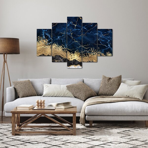 Obraz - Tmavo-modrý mramor (150x105 cm)