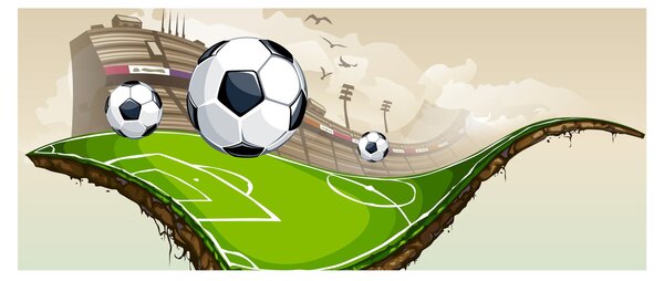 Obraz - Futbalové ihrisko (120x50 cm)