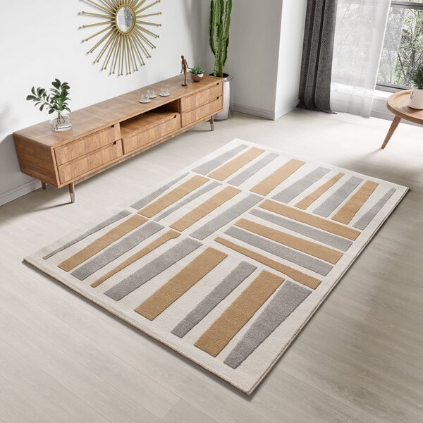 Koberec vo svetlosivej a krémovej farbe 160x230 cm Flora – Universal