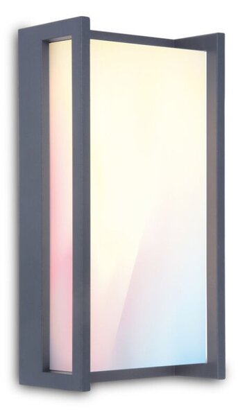LUTEC CONNECTED 5193004118 QUBO exteriérové nástenné svietidlo LED 16W 1000lm 2700-6500K+RGB IP54 tmavá šedá