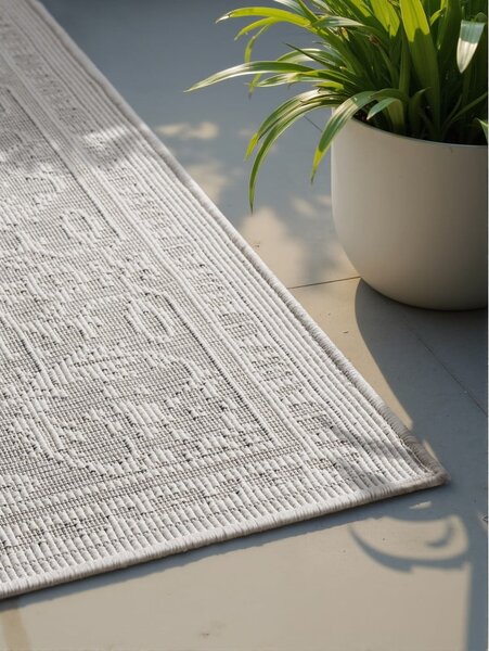 Vnútorný a vonkajší koberec v sivej a slonovinovej farbe 160x230 cm Duet Kona – NORTHRUGS