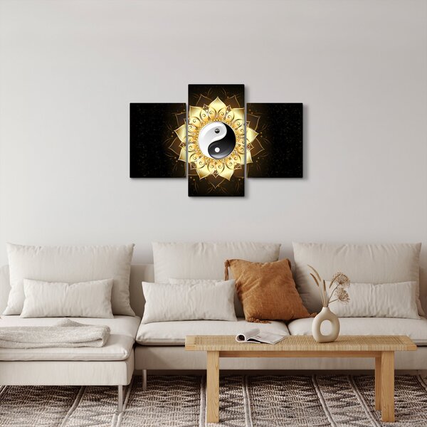 Obraz - Zlatý Yin-Yang (90x60 cm)