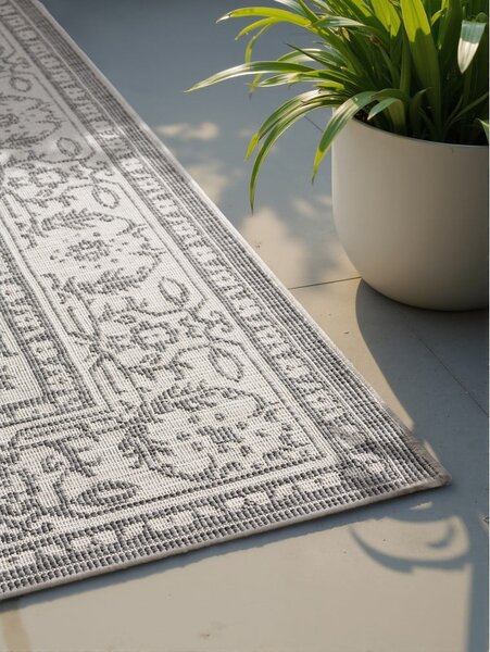 Vnútorný a vonkajší koberec v sivej a slonovinovej farbe 160x230 cm Duet Kona – NORTHRUGS