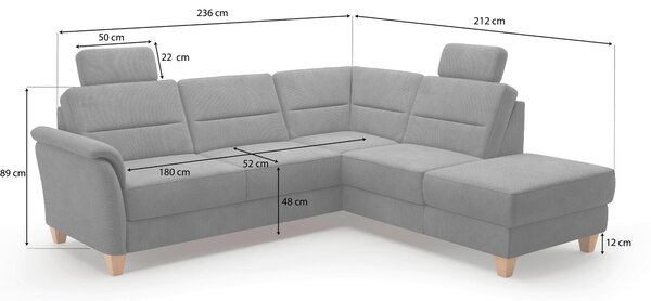 ROHOVÁ SEDAČKA, textil, tmavohnedá Sit & More - Sedačky, Online Only