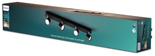 Philips 8719514435438 Star stropné bodové svietidlo/spot 4xLED 4x4,5W/4x500lm 2700K čierna