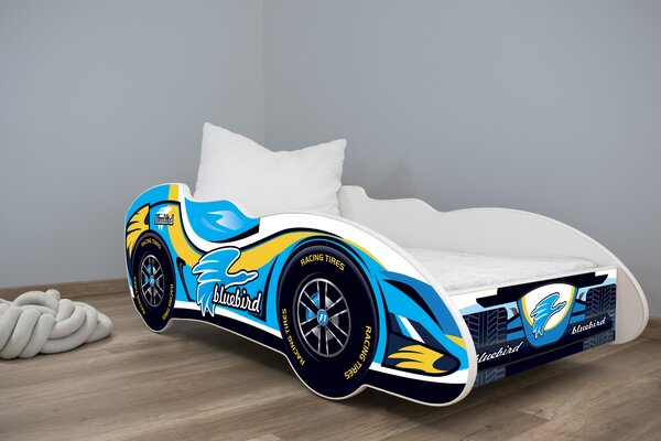 TOP BEDS Detská auto posteľ F1 160cm x 80cm - BLUE BIRD