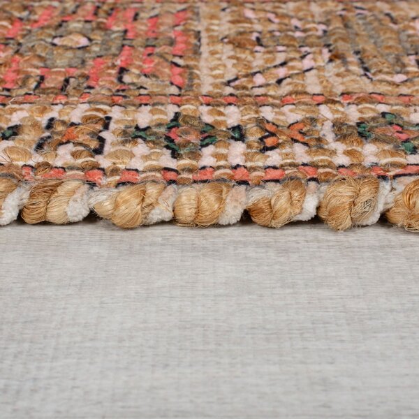 Ručne tkaný koberec s prímesou juty v ružovej a terakotovej farbe 60x230 cm Lana Jute – Flair Rugs