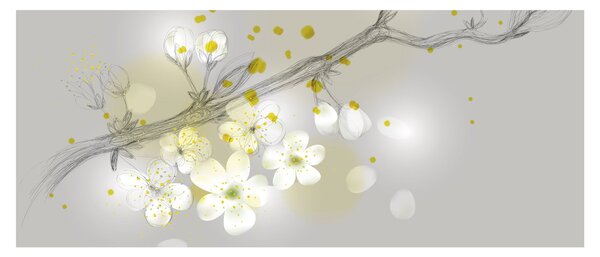 Obraz rozkvitnutej vetvičky (120x50 cm)