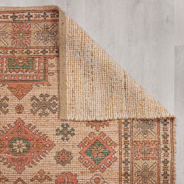 Ručne tkaný koberec s prímesou juty v ružovej a terakotovej farbe 60x230 cm Lana Jute – Flair Rugs