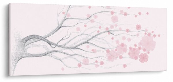 Obraz - Ružové kvety (120x50 cm)