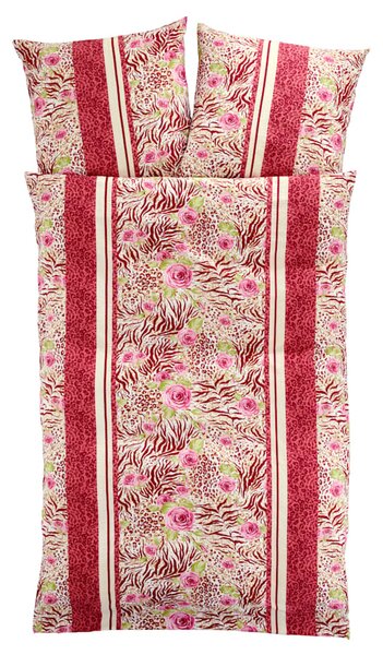 Webschatz Krepová posteľná bielizeň 'Noemi', ružová::multicolor, 135x200cm
