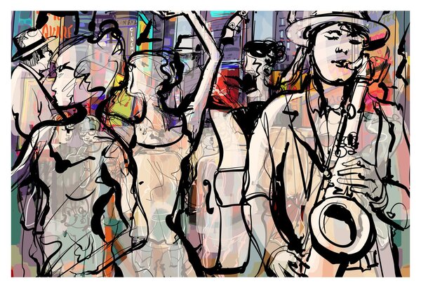 Obraz - Jazzová noc (90x60 cm)