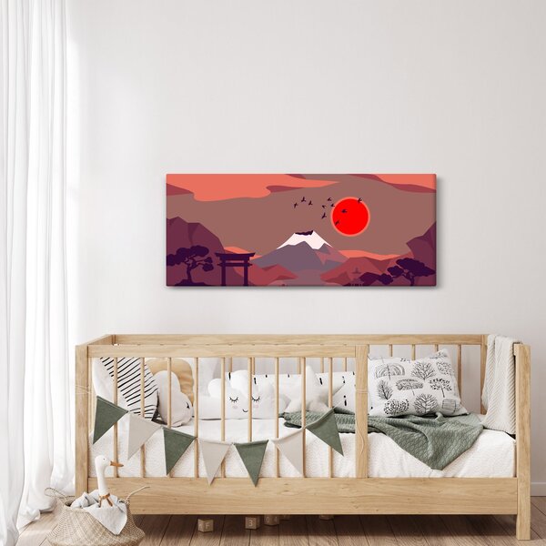 Obraz - Ilustrácie hory Fuji (120x50 cm)