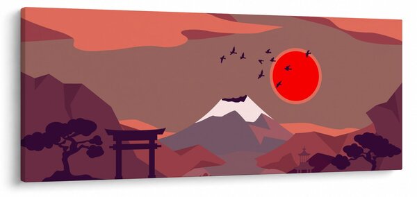 Obraz - Ilustrácie hory Fuji (120x50 cm)