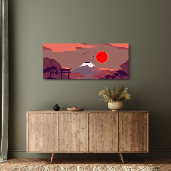 Obraz - Ilustrácie hory Fuji (120x50 cm)