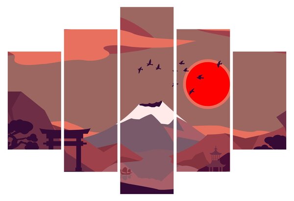 Obraz - Ilustrácie hory Fuji (150x105 cm)