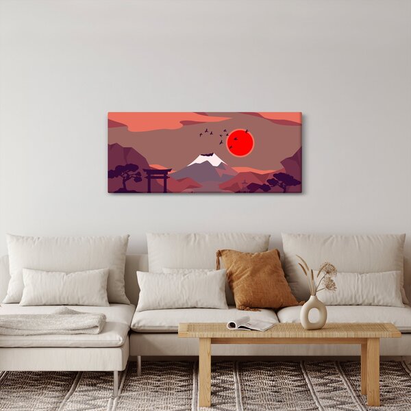 Obraz - Ilustrácie hory Fuji (120x50 cm)