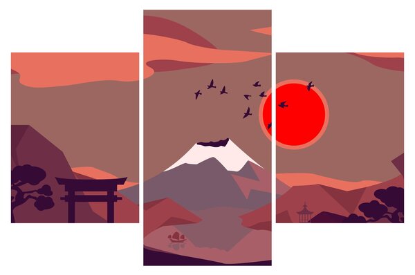 Obraz - Ilustrácie hory Fuji (90x60 cm)