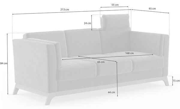 TROJMIESTNA POHOVKA, textil, strieborná Sit & More - Sedačky, Online Only