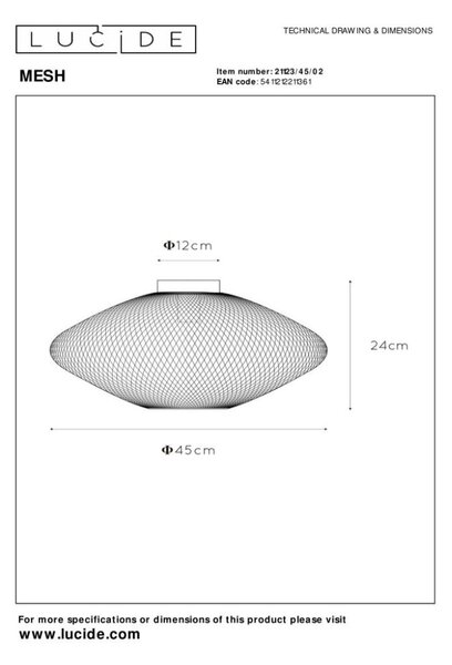LUCIDE 21123/45/02 MESH Prisadené stropné svietidlo E27 1x40W matná zlatá/mosadz