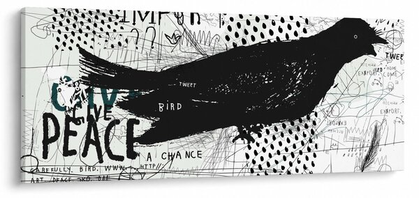 Obrázok - Street art - bird (120x50 cm)