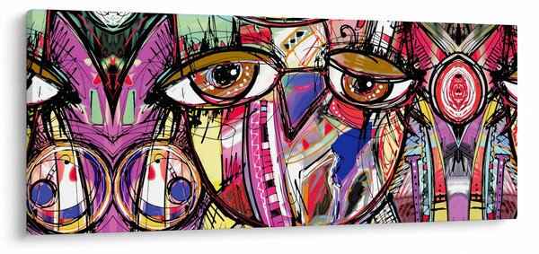 Obraz - Street art - sova (120x50 cm)